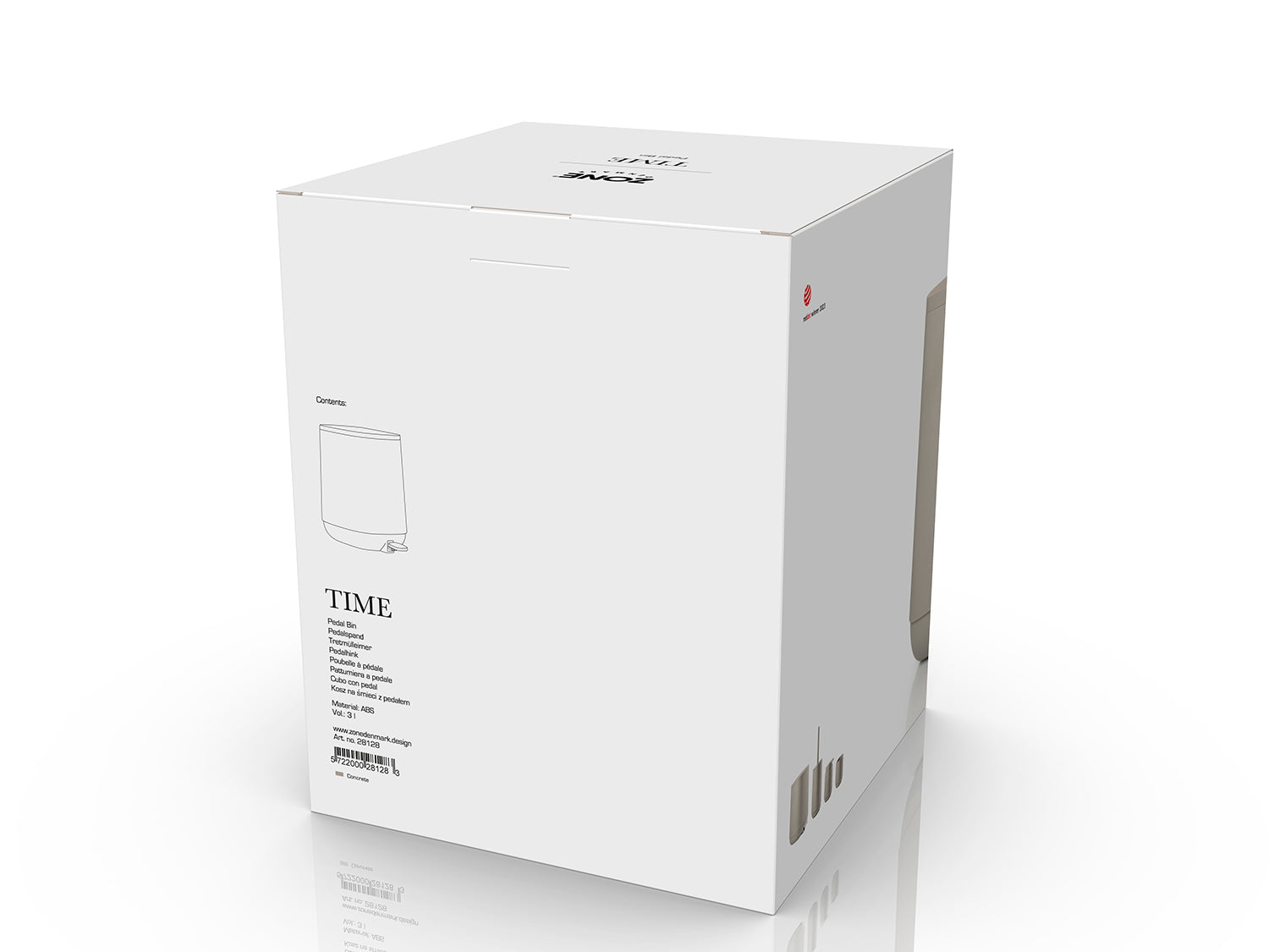 Poubelle à pédale TIME en abs Concrete Zone Denmark - Mathon - 4