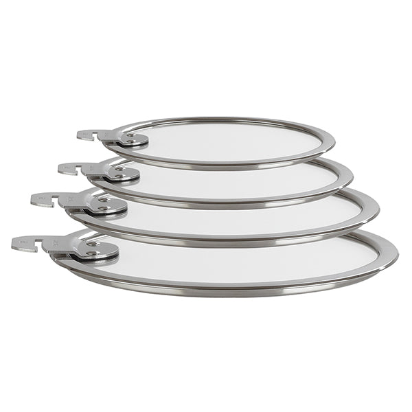 Set 4 couvercles plats en verre Strate 14, 16, 18 et 20 cm Cristel - Mathon - 2