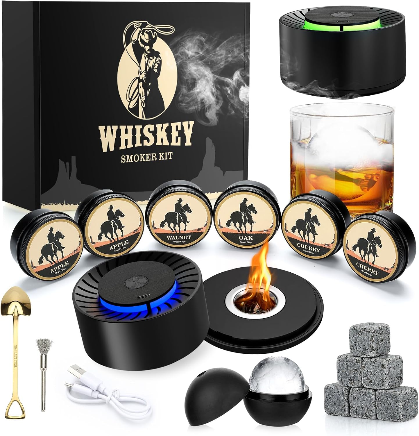 Fumoir à Whisky Électrique USB avec 6 Saveurs de Bois Vendos85 - Mathon