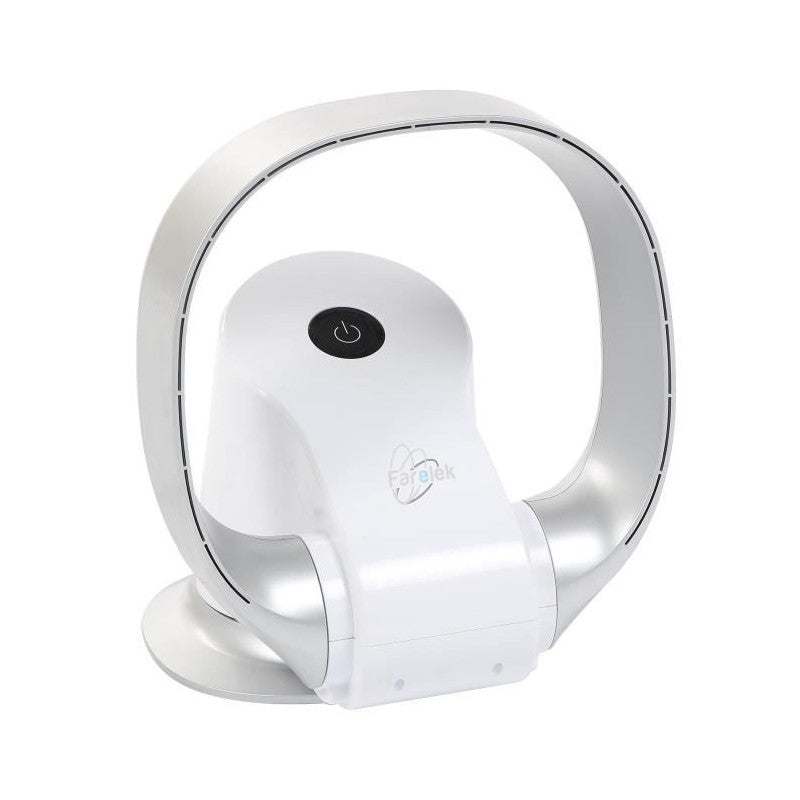 Silent-air Ring - Ventilateur A Poser Sans Pale 26w Tres Silencieux Blanc Et Argent Farelek - Mathon