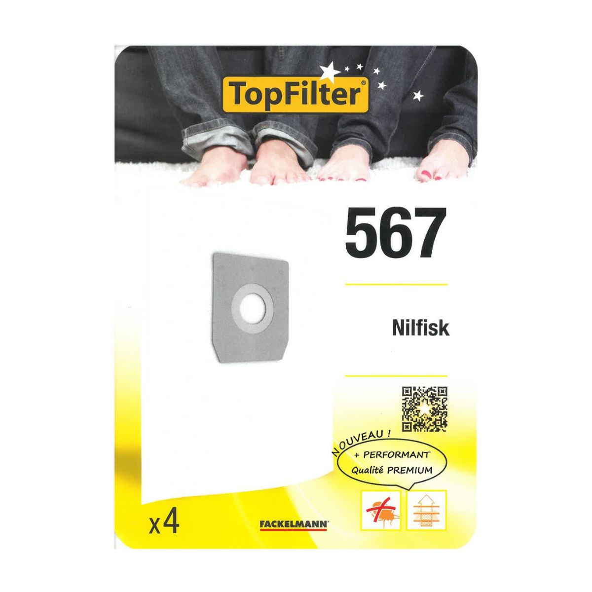Lot de 4 sacs aspirateur Nilfisk TopFilter Premium TopFilter - Mathon - 1