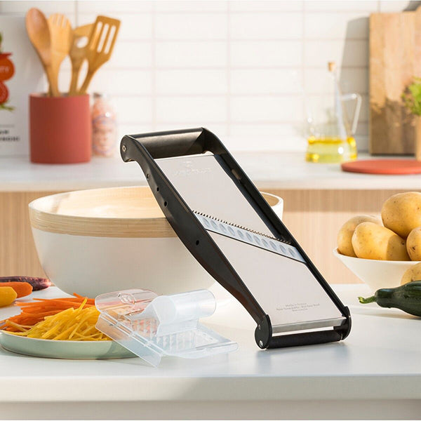 Mandoline compact Pro Basalt avec poussoir ergonomique et 2 peignes effileurs Louis Tellier - Mathon - 3