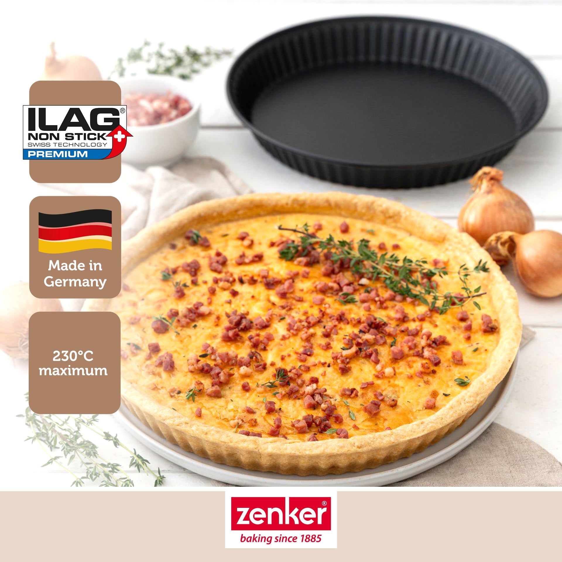 Lot de 2 moules à quiche lorraine 30 cm Zenker Spécial Countries Zenker - Mathon - 4