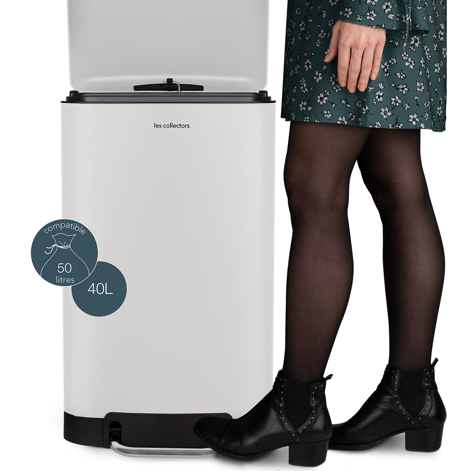 Poubelle à pédale 40L, white edition - N°828 Les Collectors - Mathon - 5