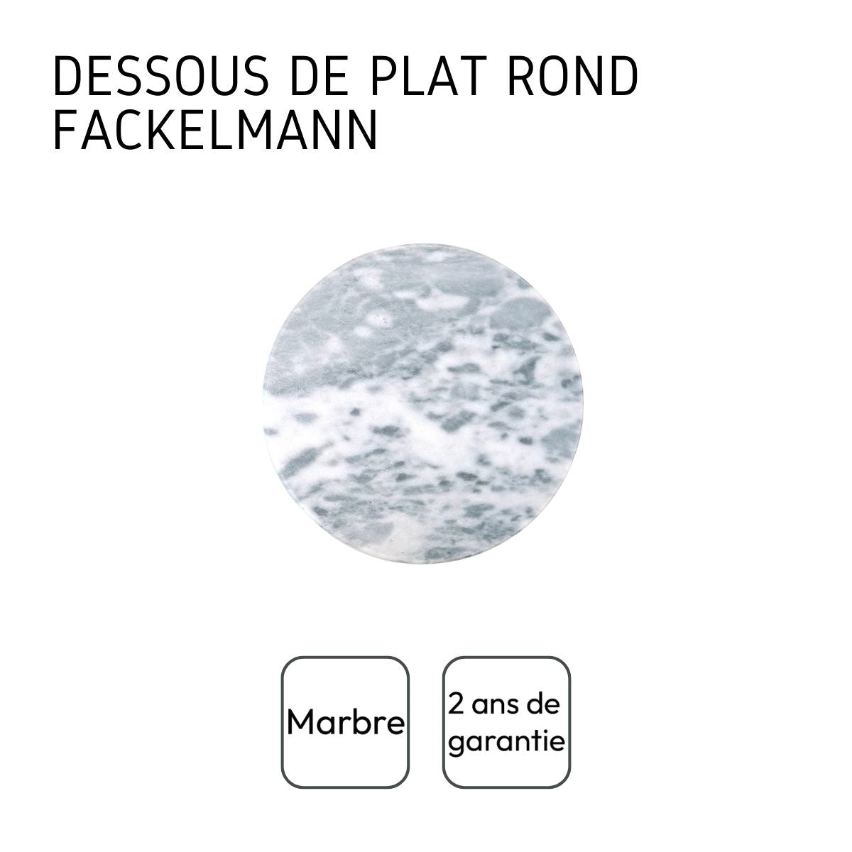 Dessous de plat en marbre rond de 18 cm  Basic Fackelmann - Mathon - 4