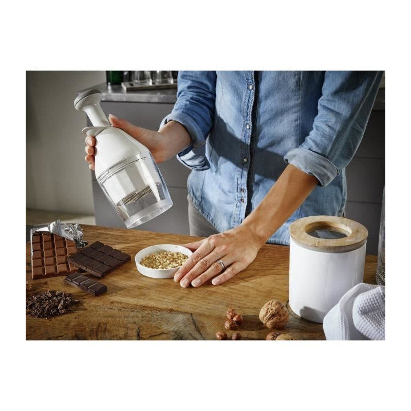 Hachoir A Légumes - Leifheit - Comfort & Clean 23030 - Manuel - Extremement Tranchant - Idéal Pour Oignons - Blanc Leifheit - Mathon - 4