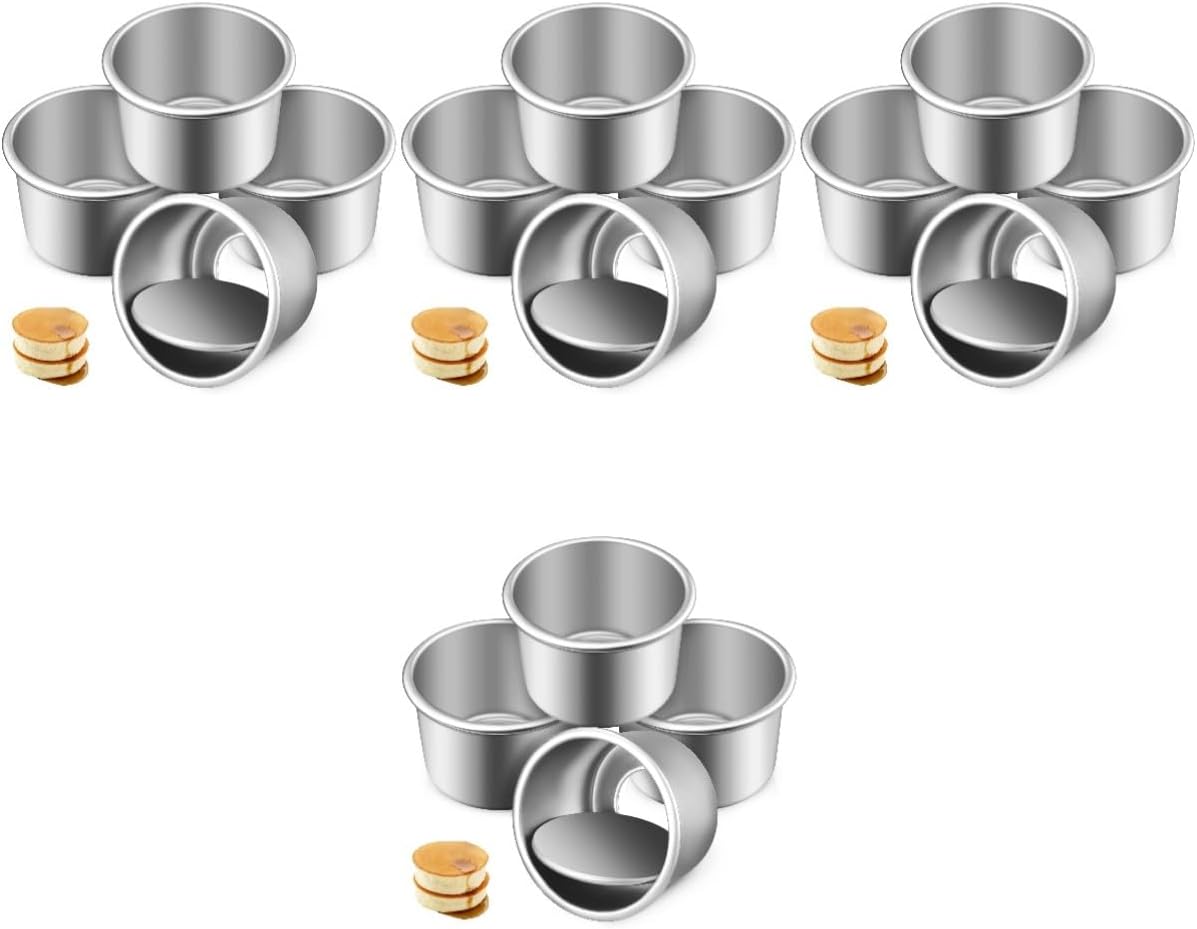 Lot de 16 mini moules à gâteau ronds en aluminium pour mini gâteaux, muffins, gelées Vendos85 - Mathon