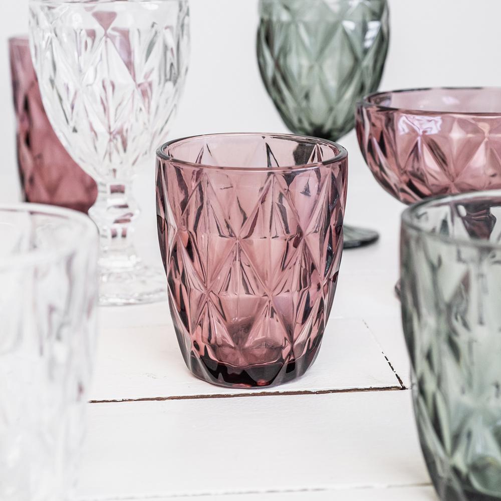 Boite de 6 gobelets bas 24 cl diamond rose Trend