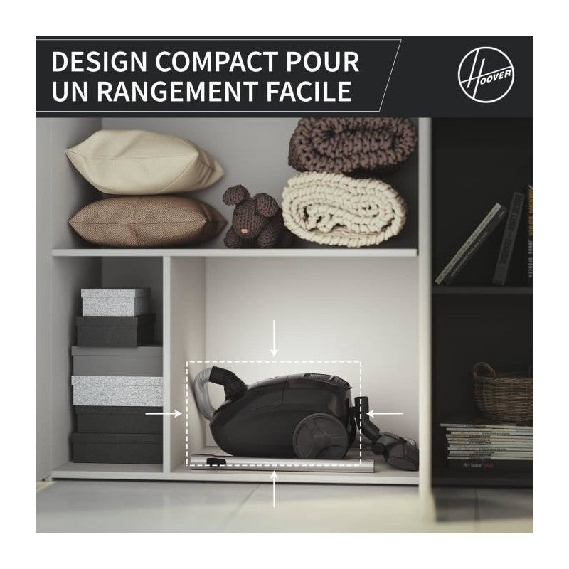 He1 - Aspirateur Traineau Avec Sac Compact Et Puissant - Grande Capacité 2,5l- Haute-performance Sur Sols Durs Et Moquet Hoover - Mathon - 3