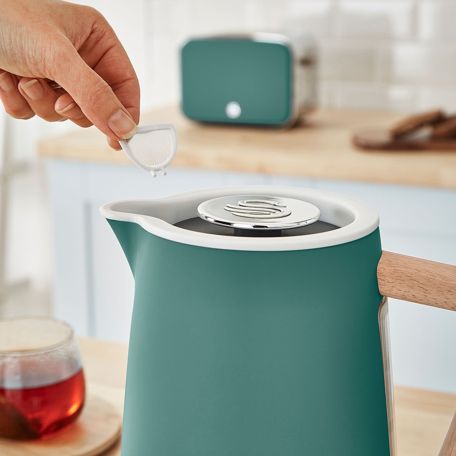 Set petit-déjeuner Bouilloire sans fil 1,7 L grille-pain 4 Nordic Vert  Vert STP2091GRENEU - Mathon - 6