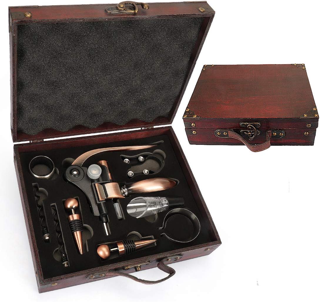 Coffret Vin Homme – Bois et Métal, Accessoires Complets Vendos85 - Mathon