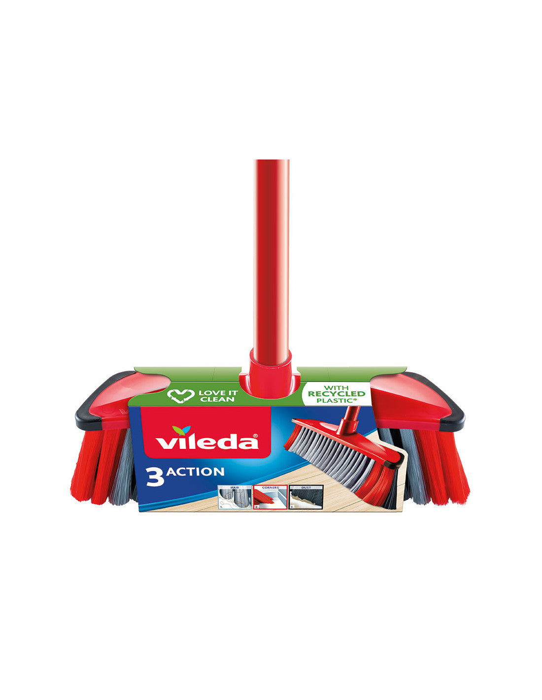 Balai Multi-usage Avec Manche Pack Antichoc 3 Action 171214 Vileda - Mathon - 1