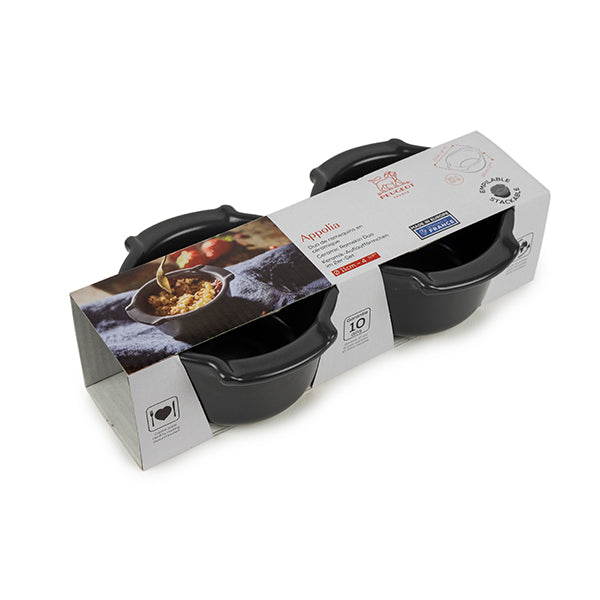 Set de 2 ramequins en céramique 11 cm Appolia ardoise Peugeot - Mathon - 6