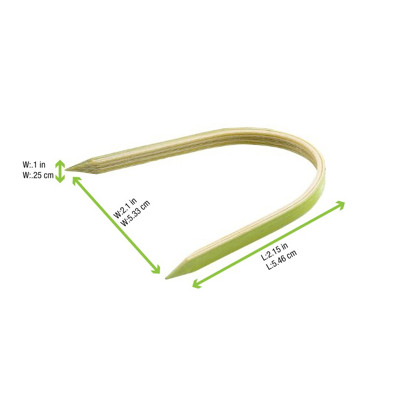 100Pcs - Pique bambou en U avec une extrémité en pointe 40x55mm FirstPack - Mathon - 2