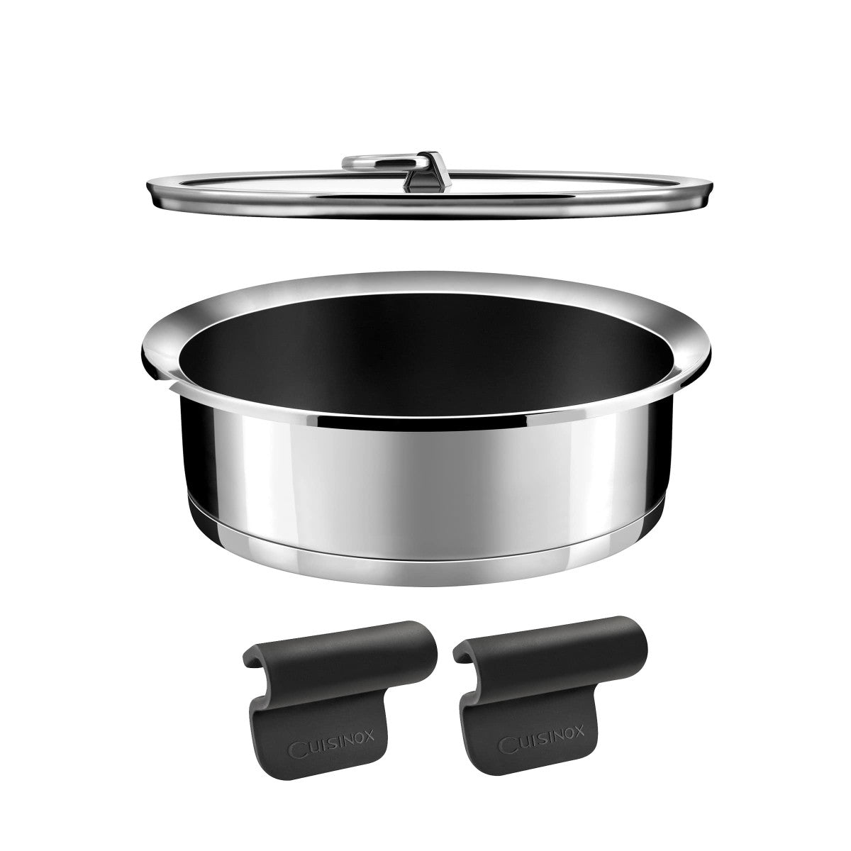 Ycône - Lot 1 sauteuse revêtement céramique 24 cm, 2 anses et 1 couvercle Cuisinox - Mathon