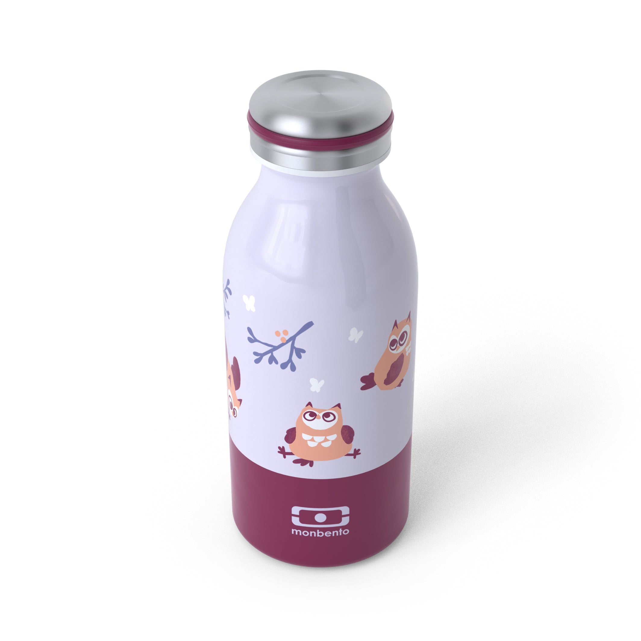 Bouteille isotherme enfant Cooly 350ml Violet Chouette Monbento - Mathon - 2