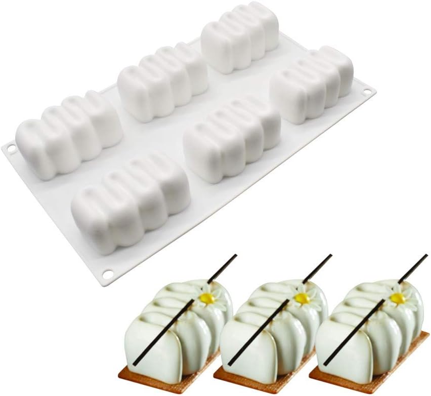 moules 3D pour Glace Chocolat Pâtisserie Dessert, 6 Trous Petites chenilles Vendos85 - Mathon