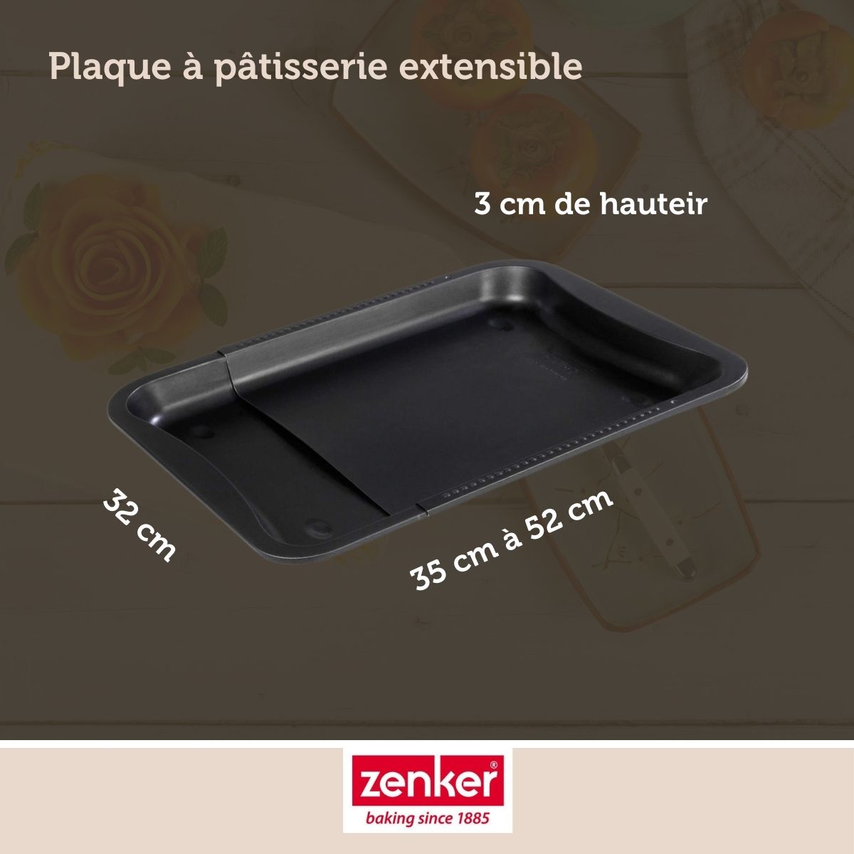 Plaque de four extensible de 35-52 x 32 cm Zenker Black Metallic Zenker - Mathon - 4
