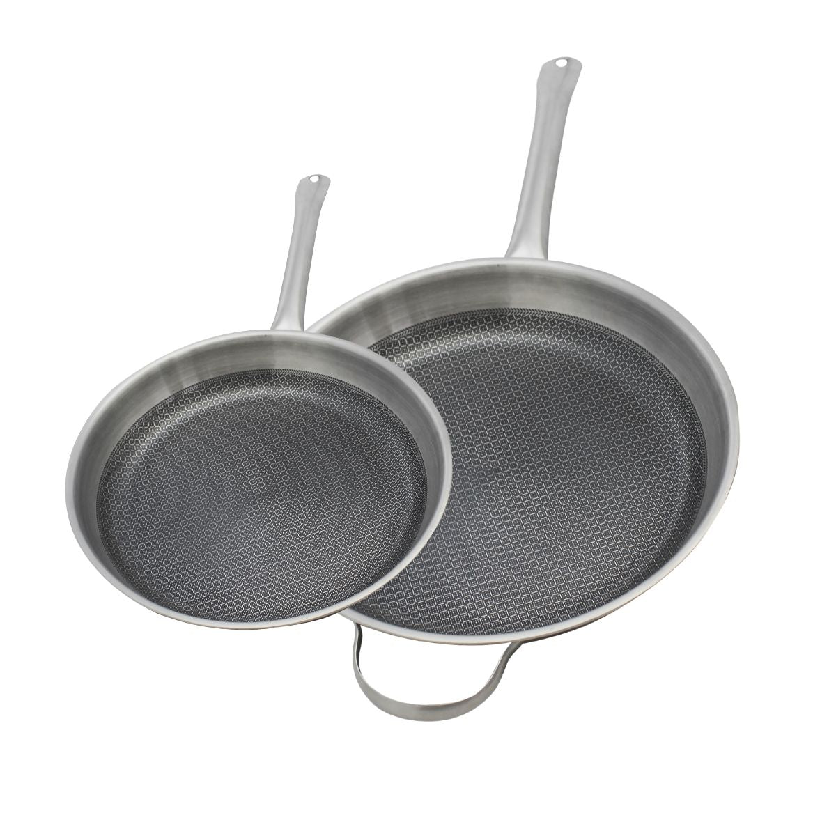 Ensemble de Poêles de cuisson en inox  Relief Solution 24 cm et 32 cm Elo - Mathon - 1