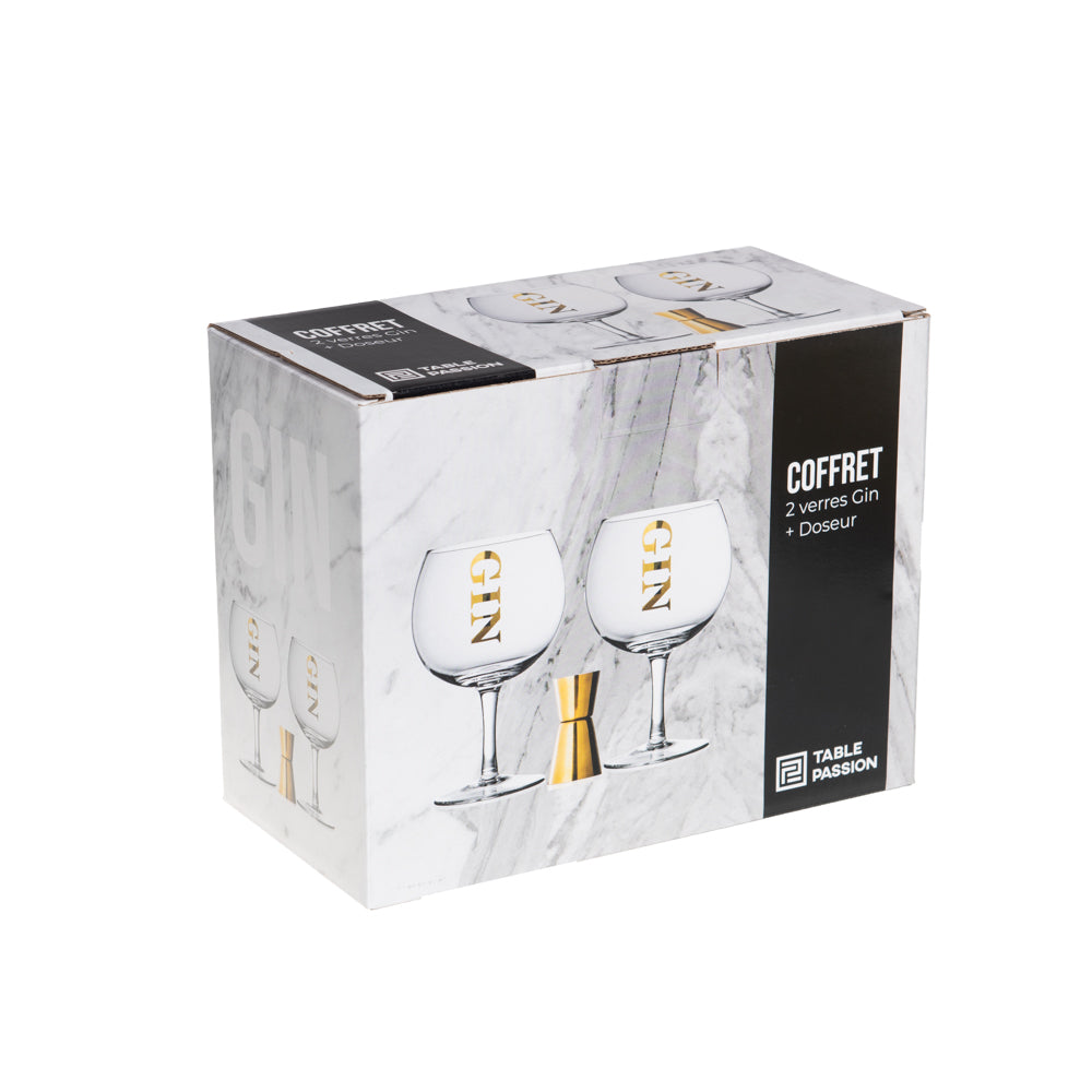Coffret de 2 verres à Gin et doseur Table passion - Mathon - 2