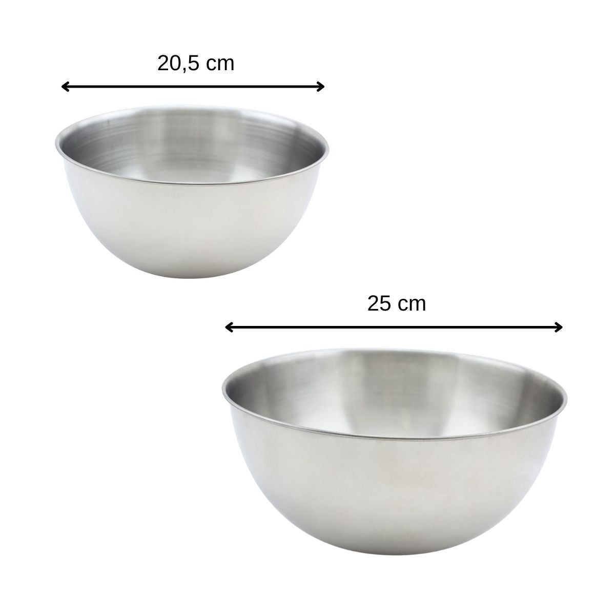 Set de 2 bols à mixer en inox 20,5 et 25 cm  Basic Fackelmann - Mathon - 3