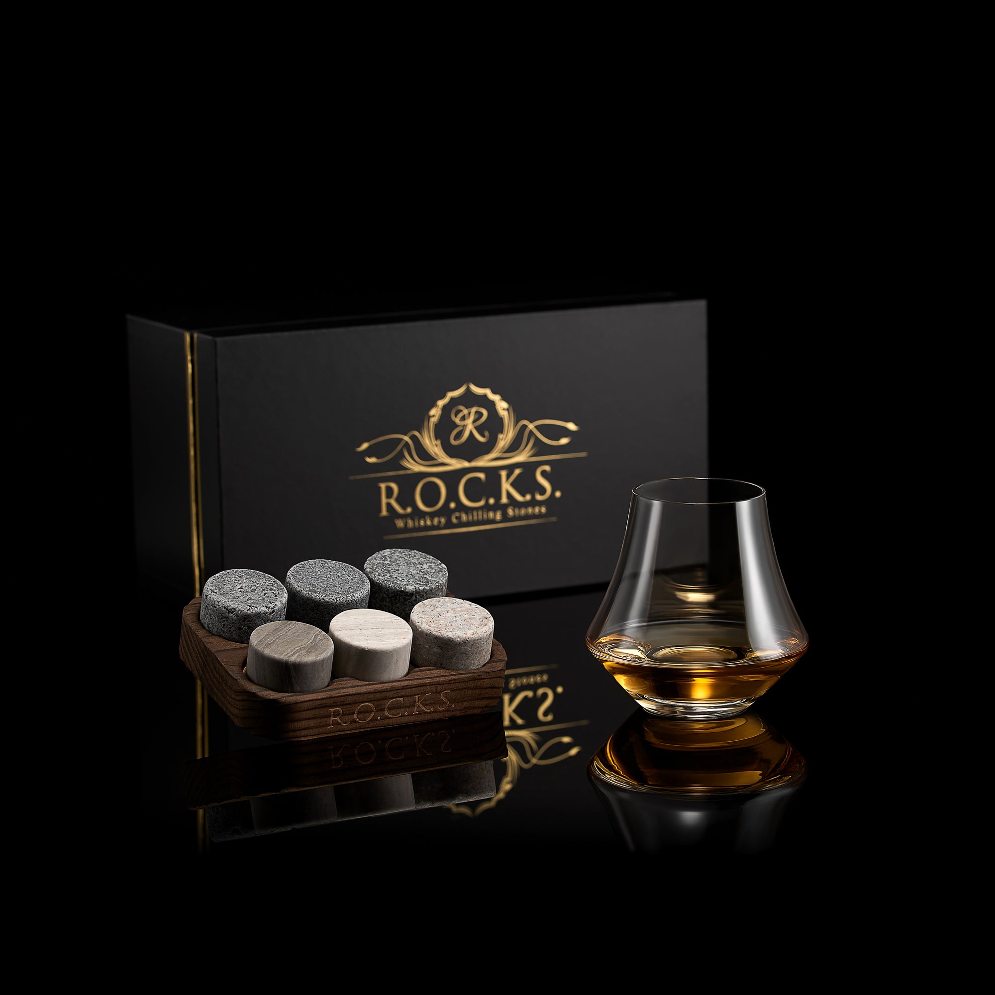 Coffret Cadeau Connoisseur Set - Pierres à Whisky ROCKS & Verre à Dégustation - Mathon - 2