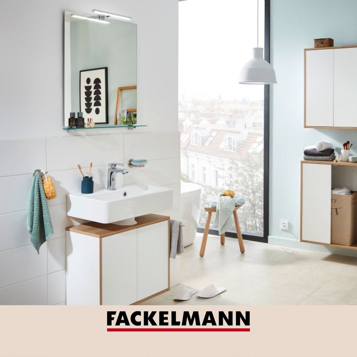 Porte serviette mural double crochet gris chromé  Mare Fackelmann - Mathon - 7