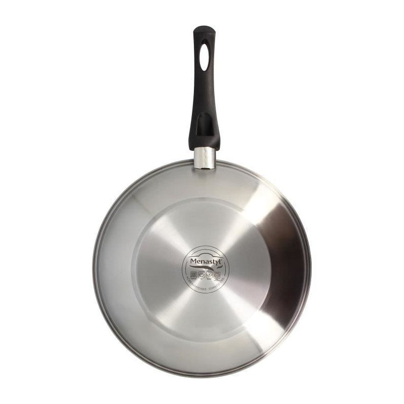 Wok - Menastyl - 6020252 - En Acier Inoxydable - 28 Cm - Tous Feux Dont Induction Menastyl - Mathon - 4