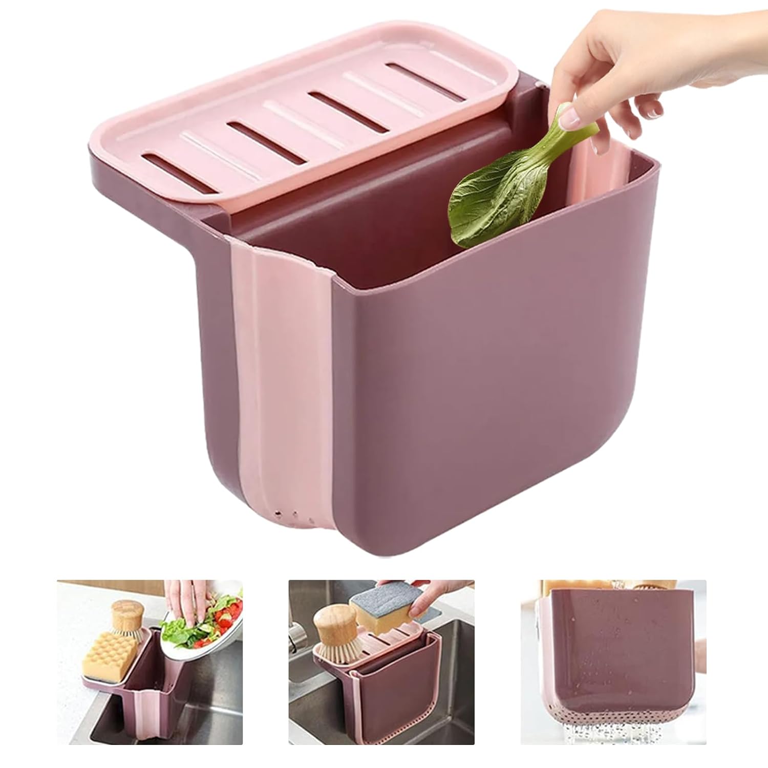 Poubelle à Séparation Sèche et Humide de 1L rose Vendos85 - Mathon