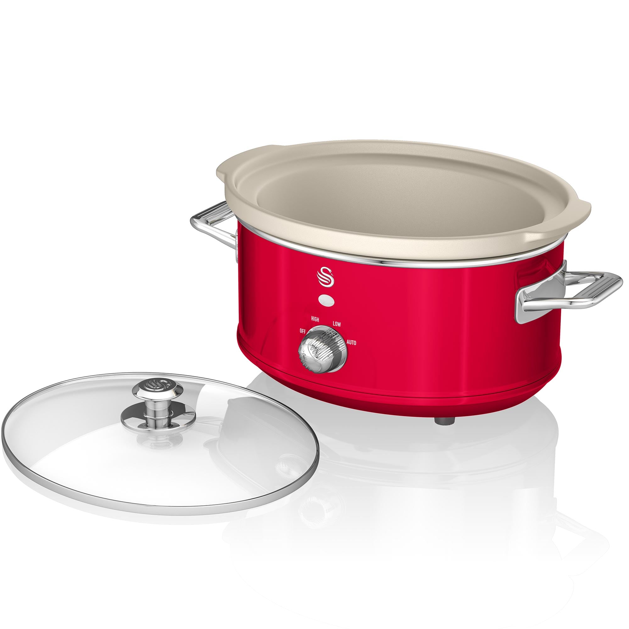 Retro Mijoteuse 3,5L Poêle Amovible en Céramique Antiadhésive, Vintage 200 Rouge SF17021RNEU - Mathon - 5