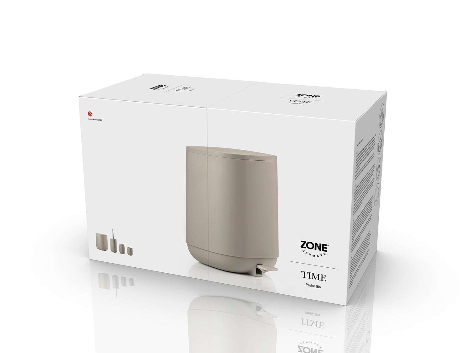 Poubelle à pédale TIME en abs Concrete Zone Denmark - Mathon - 5
