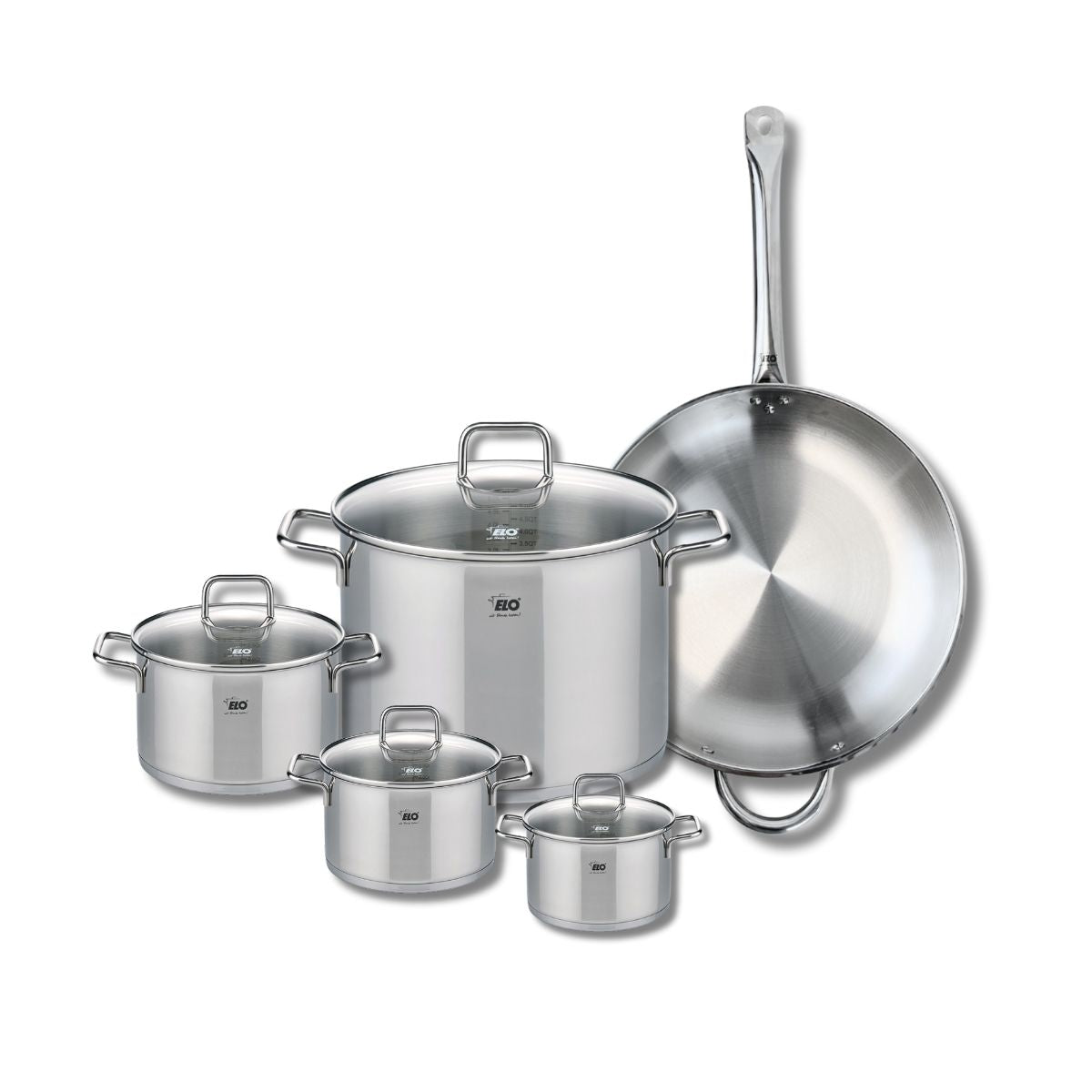 Set de 1 Poêle de cuisson 32 cm et 4 faitouts 12, 14, 16 et 26 cm  Profi Citrin Elo - Mathon - 1