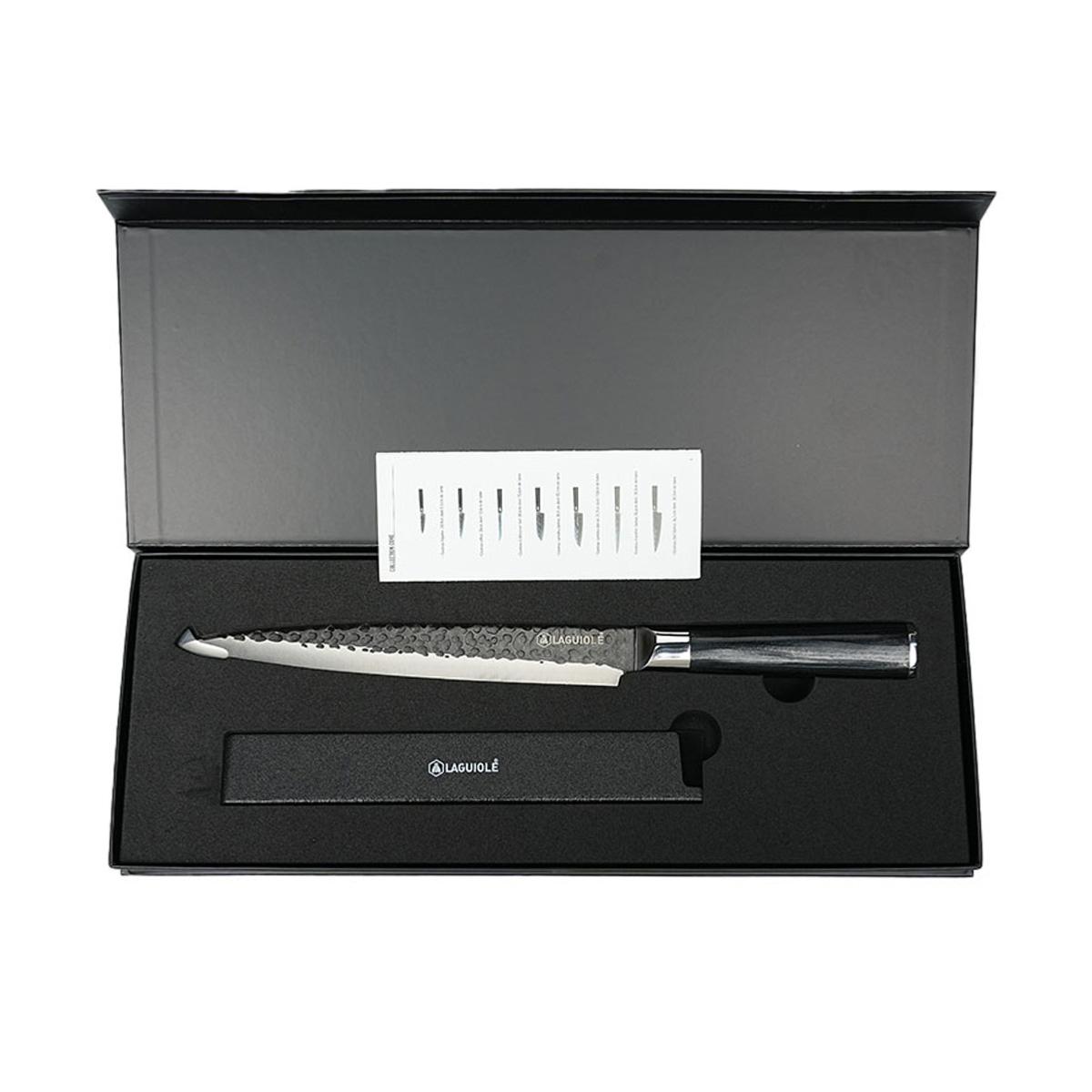 Couteau à trancher noir 34cm avec étui - "Sen" Laguiole Cuisson - Mathon - 2