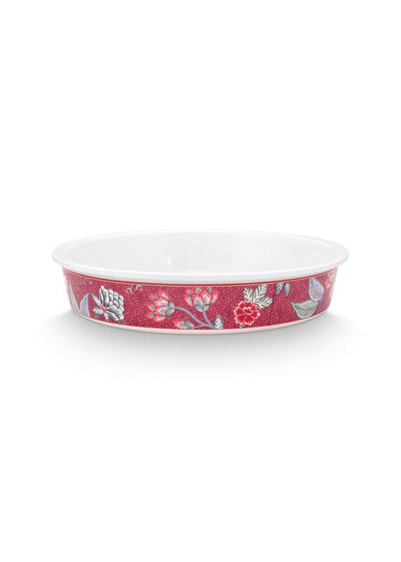 Plat de cuisson rond Flower Festival Framboise - 25,5x5cm Pip Studio - Mathon - 2