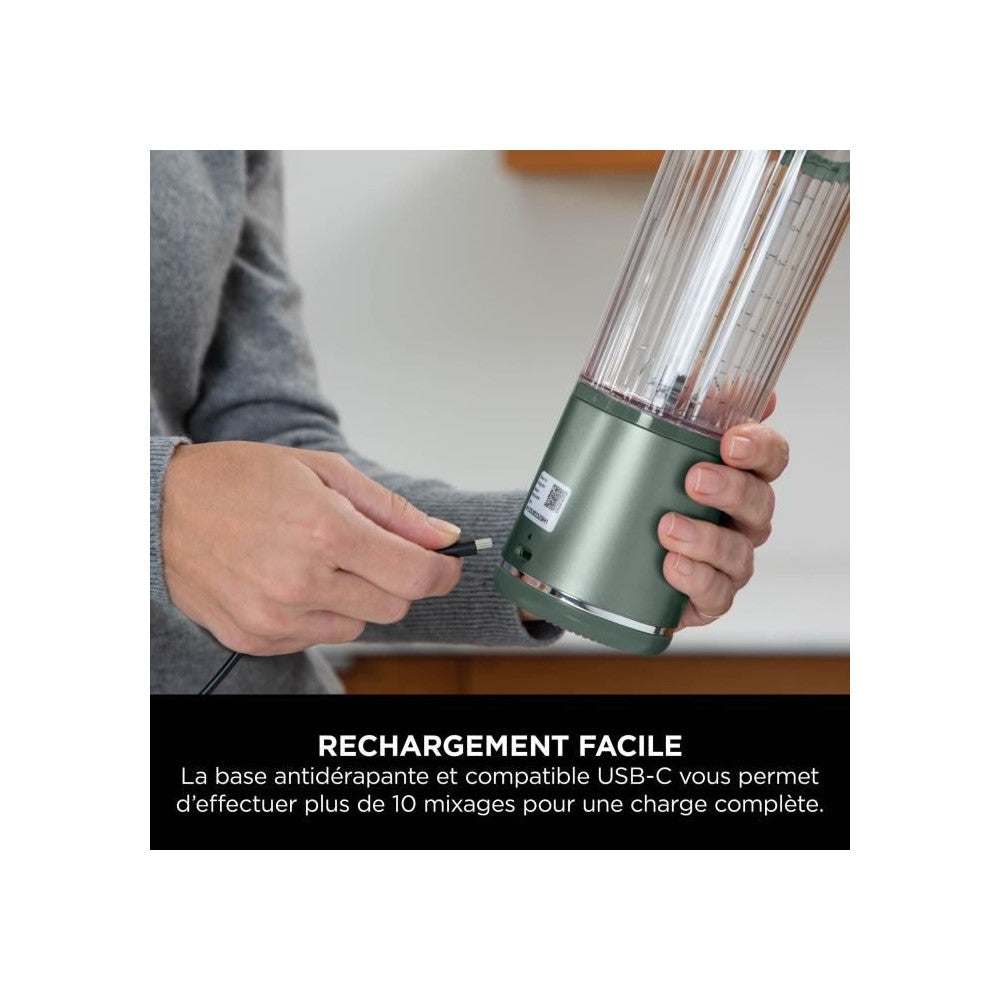 Blender Portable Sans Fil Ninja Blast - Vert Foret - Bc151euem Ninja - Mathon - 4