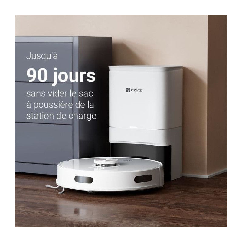 Aspirateur Robot Laveur - Ezviz Re5 Plus - 4000 Pa - 300 Ml - Blanc Ezviz - Mathon - 3