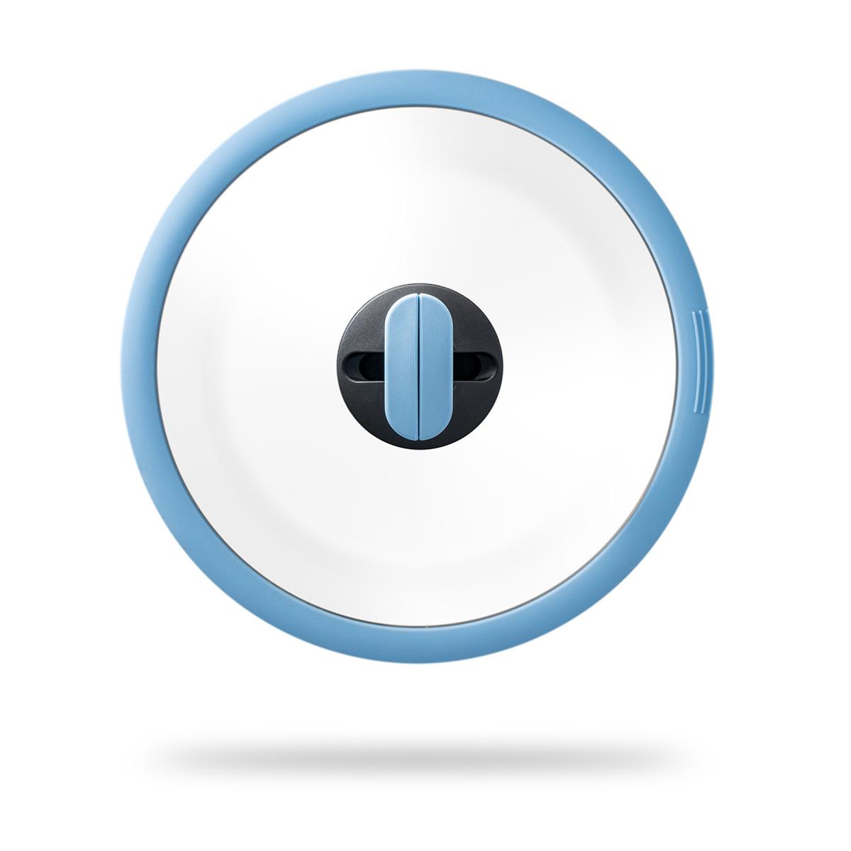 Couvercle empilable en verre bleu, diamètre 24 cm Cookvision - Mathon - 1