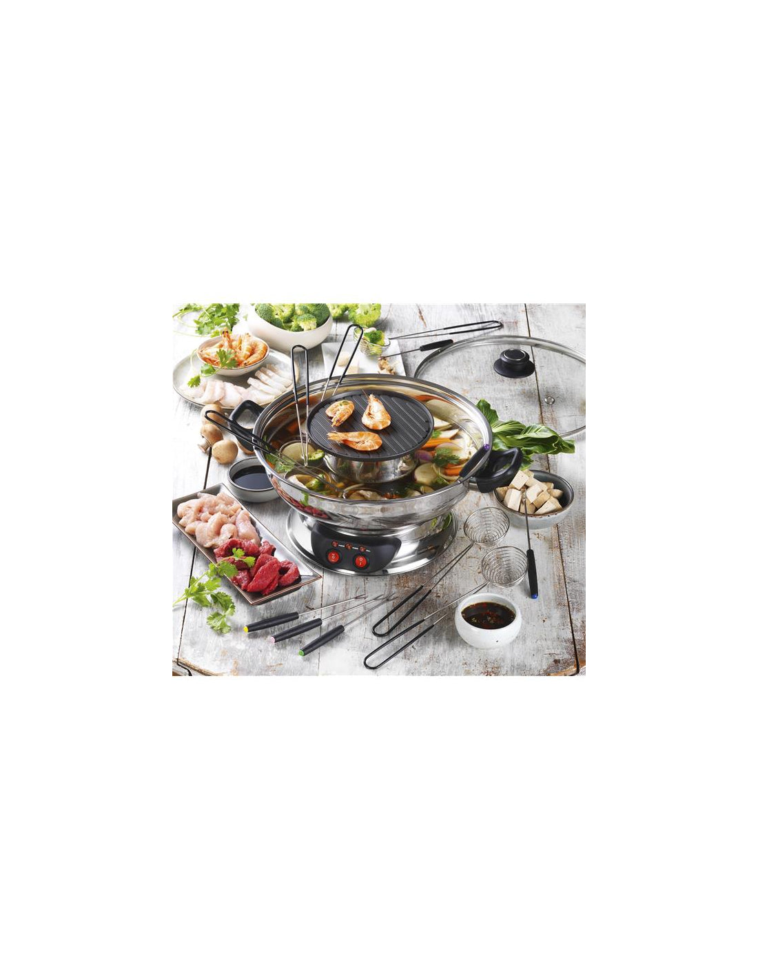 Appareil à fondue asiatique 1950 W KCP.FOND-ASIA Kitchen Chef Professional - Mathon - 3