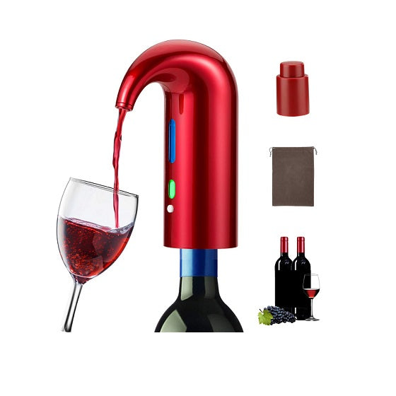 Aérateur distributeur à vin électrique portable rouge Vendos85 - Mathon