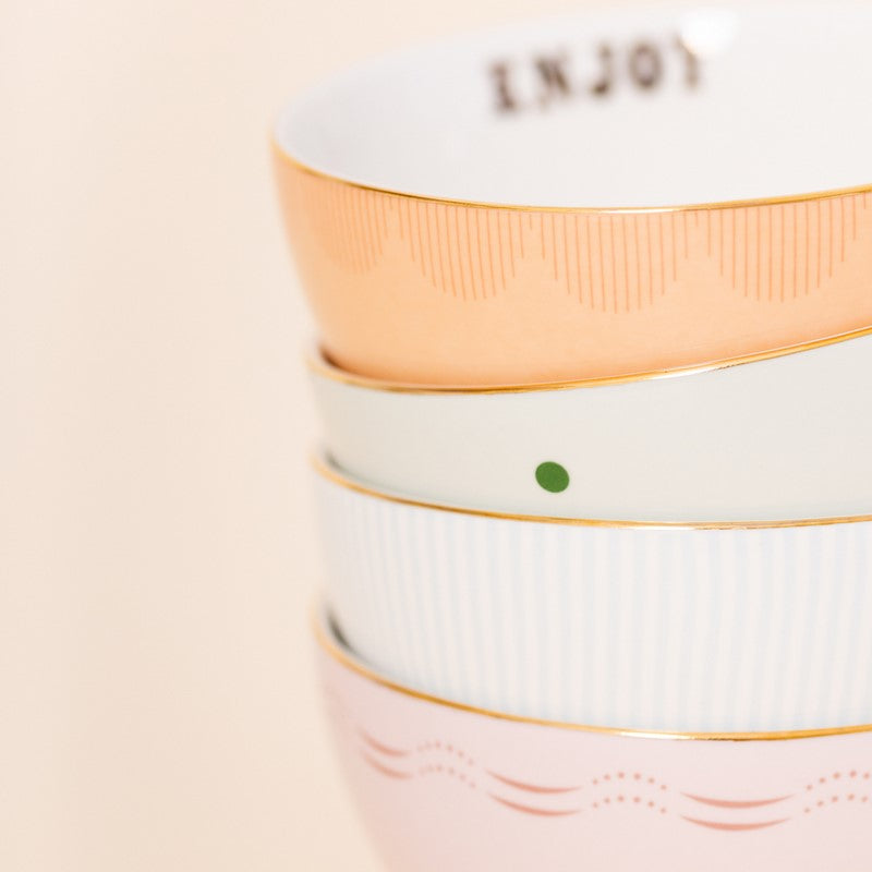 Coffret de 4 bols à céréales 15cm - Slogan Yvonne Ellen - Mathon - 2