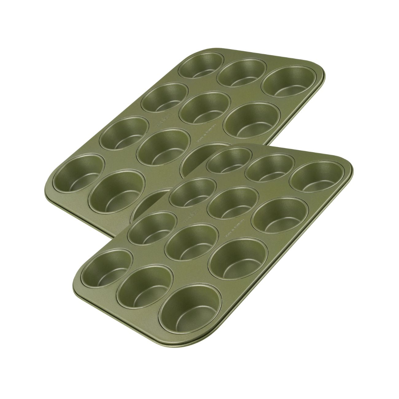 Ensemble de 2 Moules à muffins 12 empreintes 38 x 26 cm Zenker Green Vision Zenker - Mathon - 1