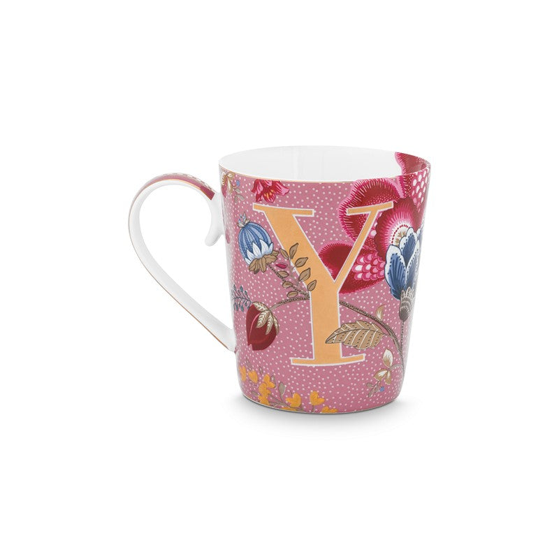 Mug Alphabet Floral Fantasy Rose - Y - 350ml Pip Studio - Mathon