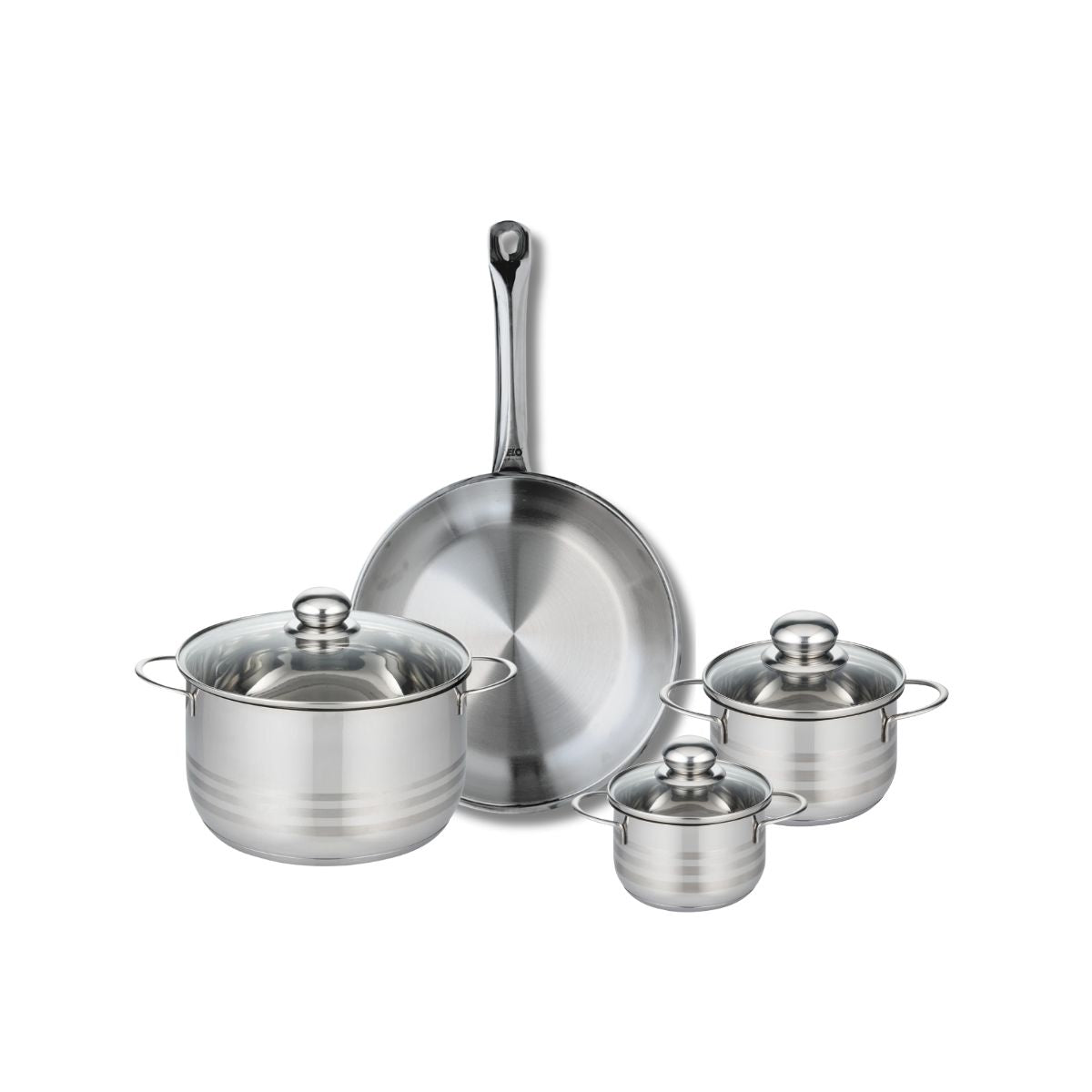 Ensemble de 1 Poêle de cuisson 28 cm et 3 faitouts 12, 14 et 20 cm  Profi Brillant Elo - Mathon - 1