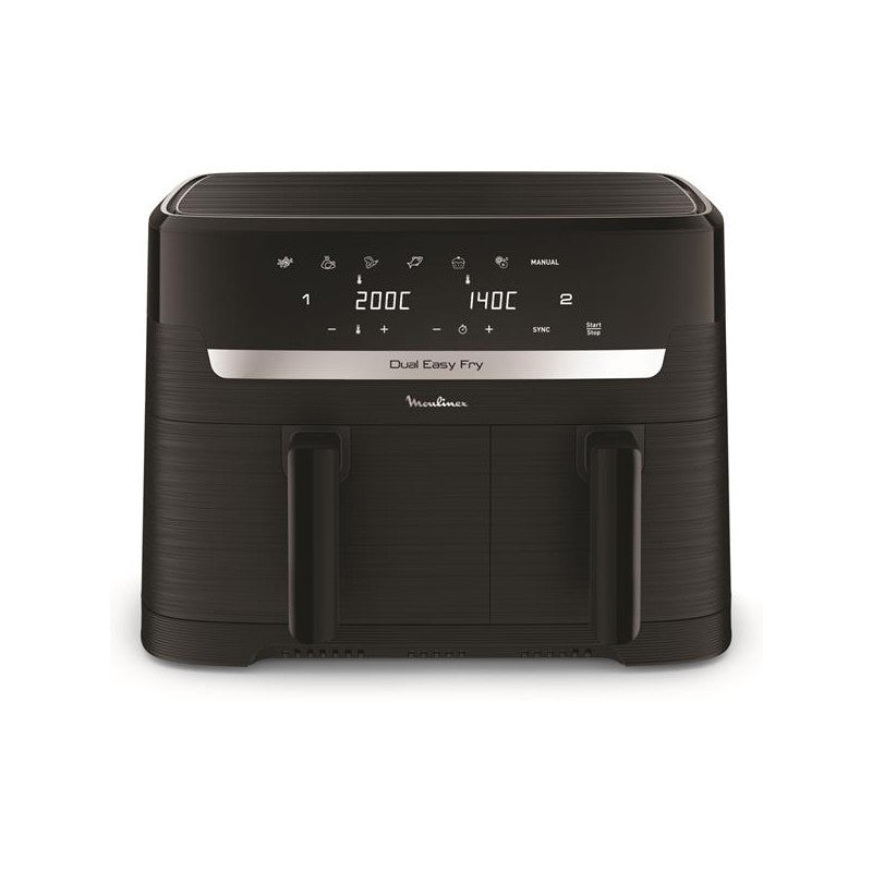 Air Fryer Easy Fry 2 Tiroirs Mega 8,3l 2020w  7prog 80a 200°c Inox   - Ez901n20 Moulinex - Mathon - 1