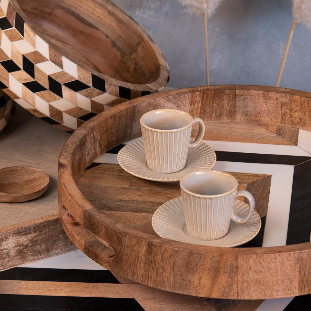 Coffret de 6 tasses à café avec sous tasses Liv Table passion - Mathon - 3