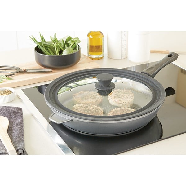 Couvercle en verre et silicone noir multidiamètre 28, 30 et 32 cm Mathon - Mathon - 2