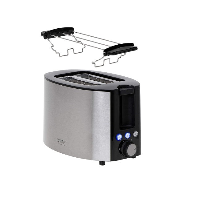 grille pain avec 2 fentes 850W gris noir Camry - Mathon