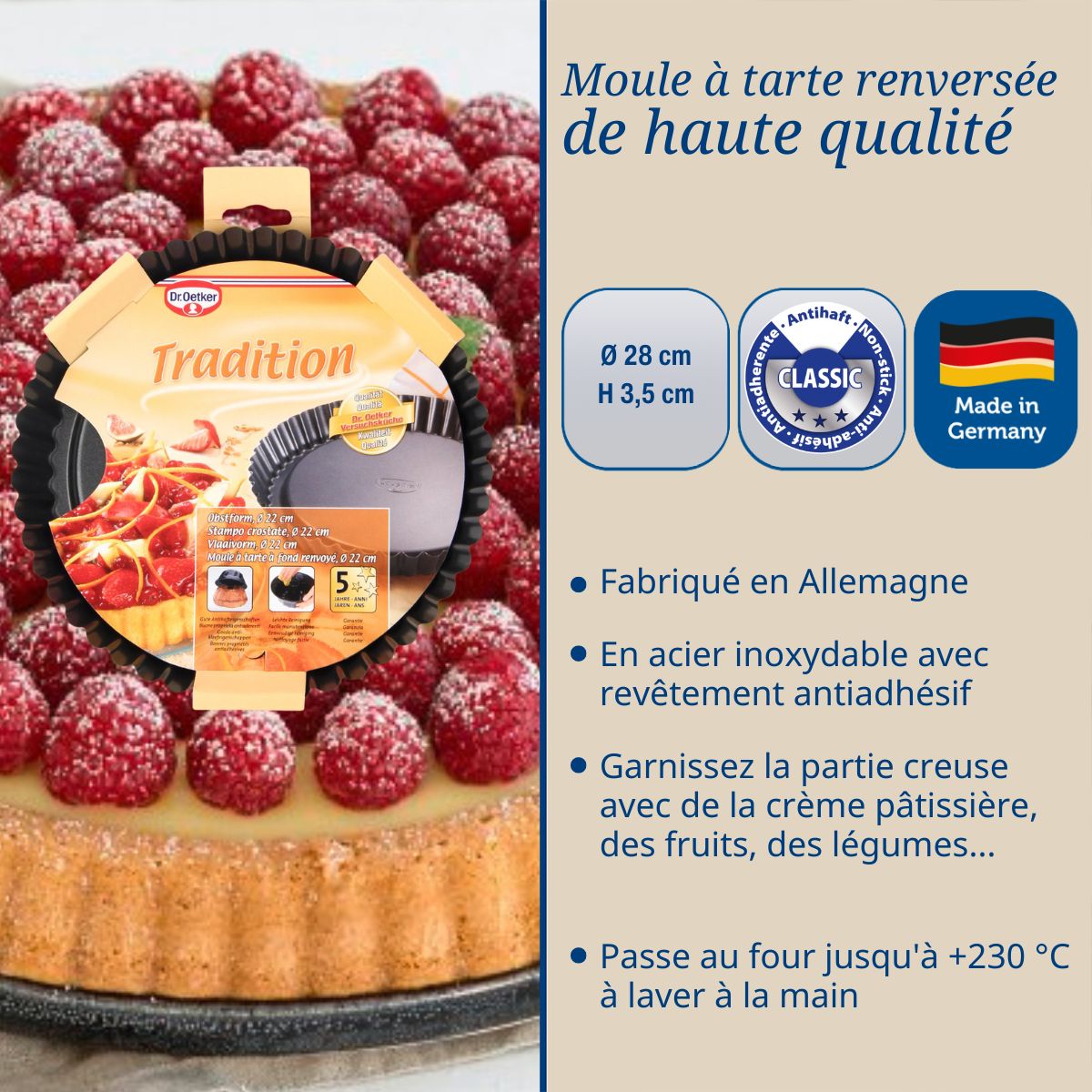 Moule à tarte renversée 28 cm  Tradition Dr. Oetker - Mathon - 3