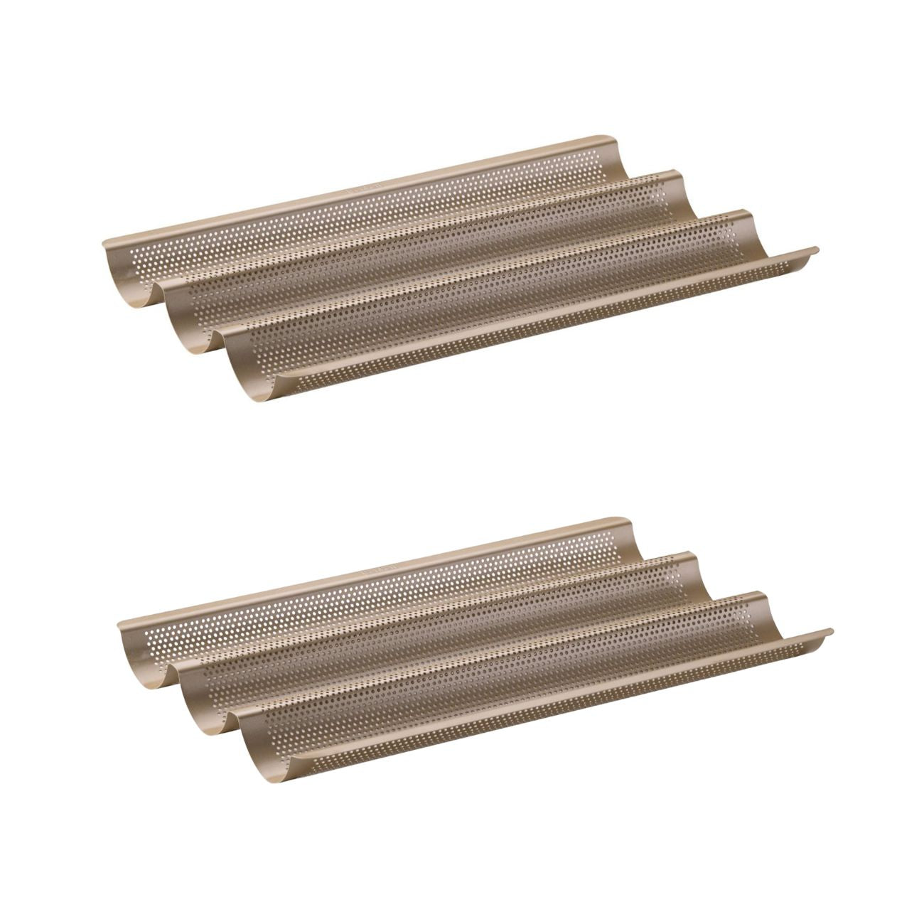 Ensemble de 2 Moules à baguette 3 empreintes 38 x 27 cm Zenker Mojave Gold Zenker - Mathon - 1