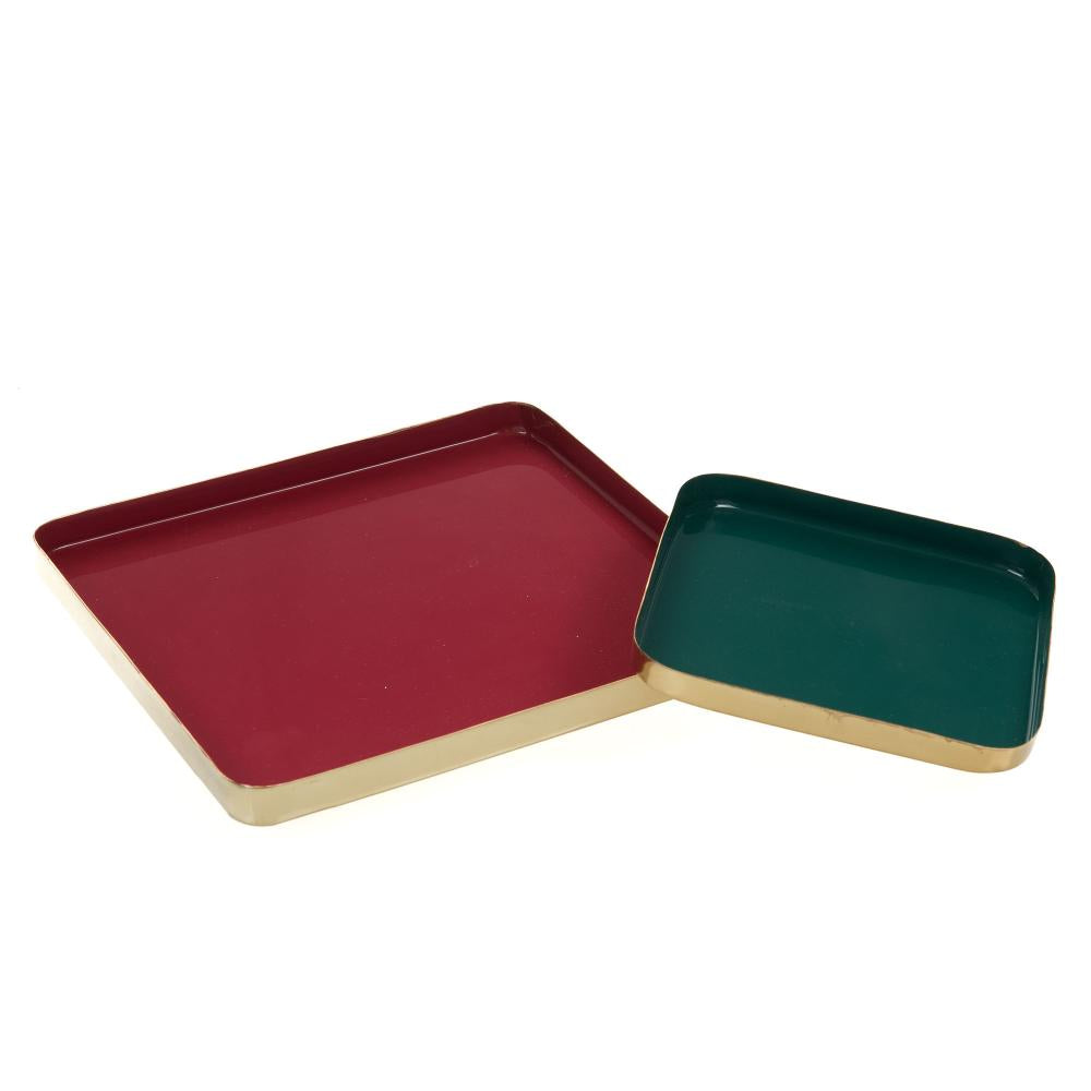 Set de 2 plateaux carrés en métal Amadeus - Mathon - 1